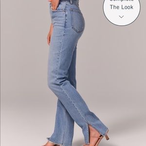 A&F Ultra Highrise 90's Straight- Split Hem